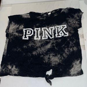 Black marble PINK cropped shirt.